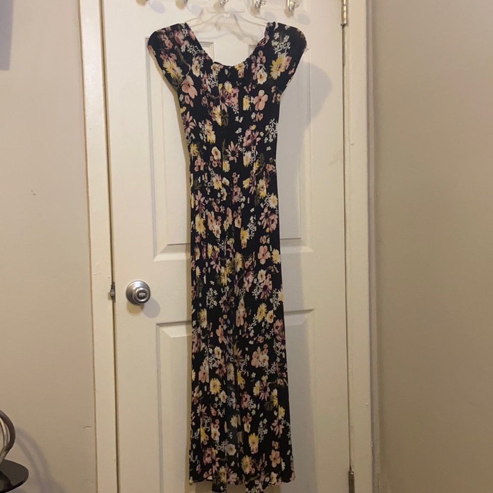 Printed Romper Maxi Dress